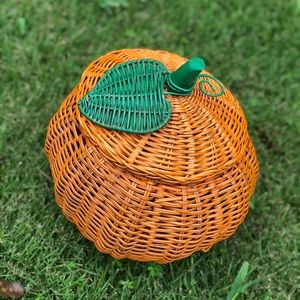 *SOLD* Painted Wicker Pumpkin 🎃